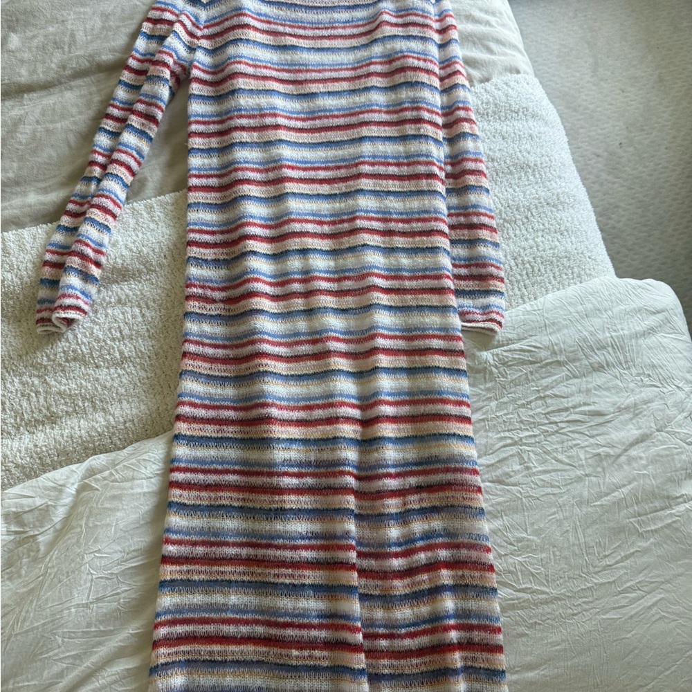 Striped Long Sleeve Knit Dress